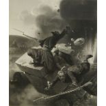 After Horace Vernet, French 1789-1863- Les Zouaves a L'Assaut; engraving, printed by Gautier, 40.3 x