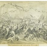 Simon François Ravenet, French 1706-1774- The Landing of Julius Caesar; engraving, 20 x 20.2 cm.