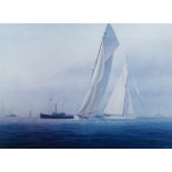 Tim Thompson, British b.1951- The America's Cup: 1895 Defender defats Valkyrie III, and The