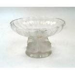 A modern Lalique 'Nogent' pedestal bowl, designed by Marc Lalique, the circular clear glass bowl