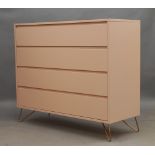 An 'Elona' chest of drawers by Made, of recent manufacture, in pink lacquered finish, with four