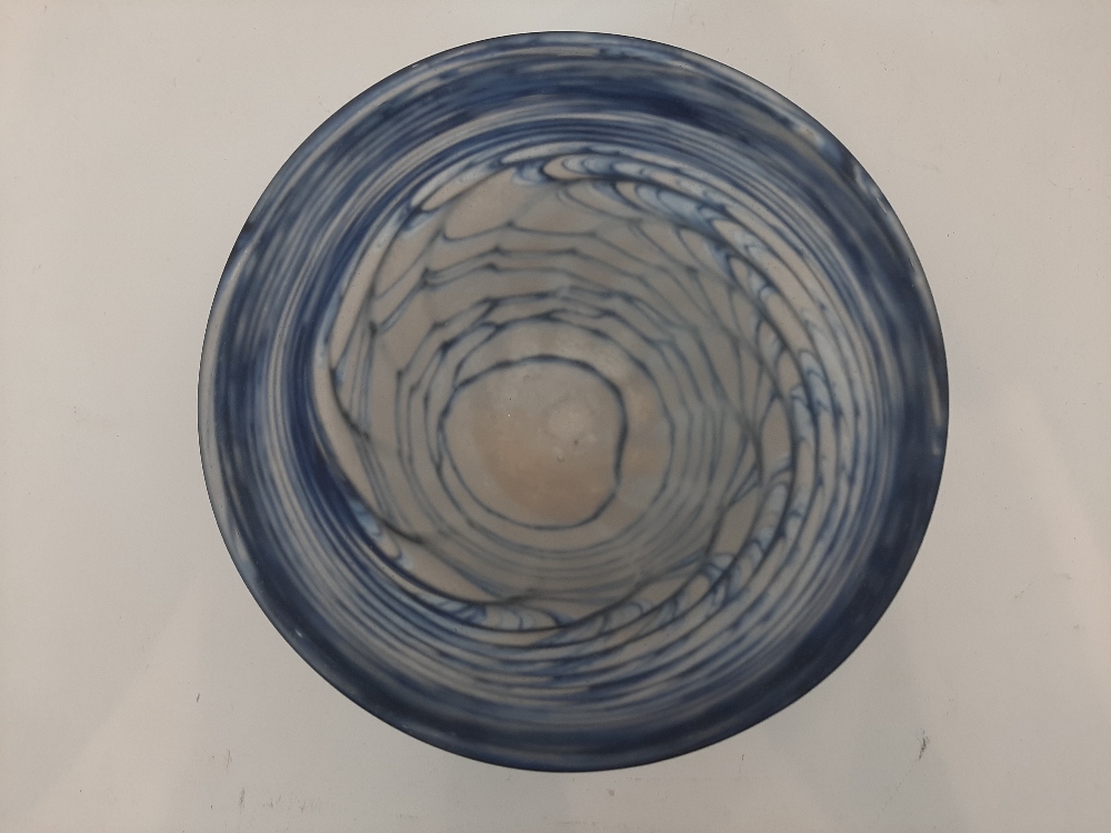 A Julia Donnelly studio glass bowl, with blue marblised design, signed and dated 1986, 16.5cm - Image 21 of 39