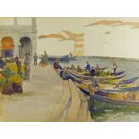 Alfred Ernest Baxter, New Zealander 1878-1936- Boats on the water; pencil and watercolour on