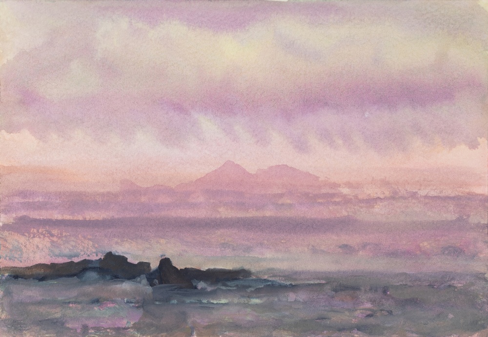 Geoff Uglow, British b.1978- Solway Firth 3, 2009; watercolour, signed, titled and dated verso (