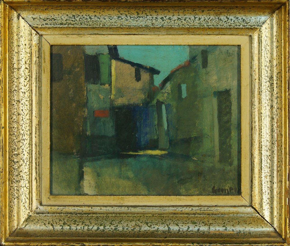 Danish School, early-mid-20th century- Mother by a cot in an interior; oil on board, signed with - Image 4 of 4
