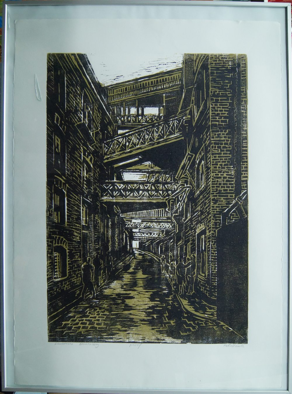 Kathe Strenitz RE, British 1923-2017- Warehouses, Bermondsey; and Camden Lock; screenprints, two, - Image 4 of 5