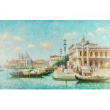 M. Pellet, European school, 20th century- Venetian scene; oil on canvas, signed 'M. Pellet' (lower