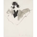 David Downton, British 1959- Fashion illustration, 2005; ink and gouache on paper, signed and