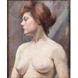 Jozef Ferenczy, Austro-Hungarian 1866-1925- Portrait of a nude Lady, half-length; oil on canvas,