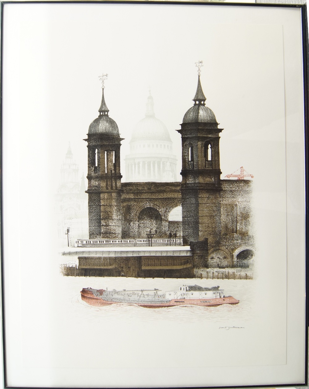 David Gentleman, British b.1930- Blackfriars Bridge; and the Tower of London; lithographs printed in - Image 4 of 4