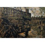 Kathe Strenitz RE, British 1923-2017- Warehouses, Bermondsey; and Camden Lock; screenprints, two,