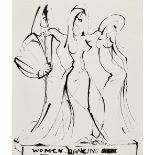 Sven Berlin, British 1911-1999- Women Dancing; ink on paper, signed and titled lower edge 'Sven