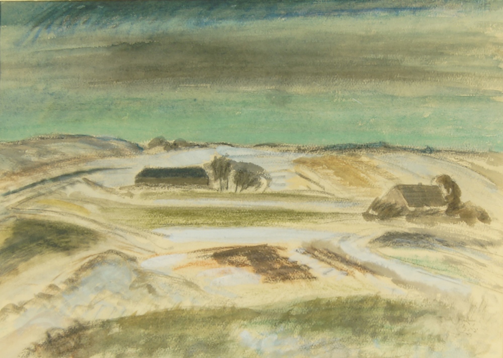 Niels Holbak, Danish 1884-1954- Landscape; pastel on paper, signed lower left, inscribed on the - Image 4 of 4