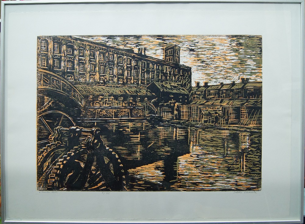 Kathe Strenitz RE, British 1923-2017- Warehouses, Bermondsey; and Camden Lock; screenprints, two, - Image 2 of 5