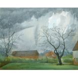 Charles Thomas Wheeler, PRA, British 1892-1974- Stormy Sky; oil on board, signed with initials and