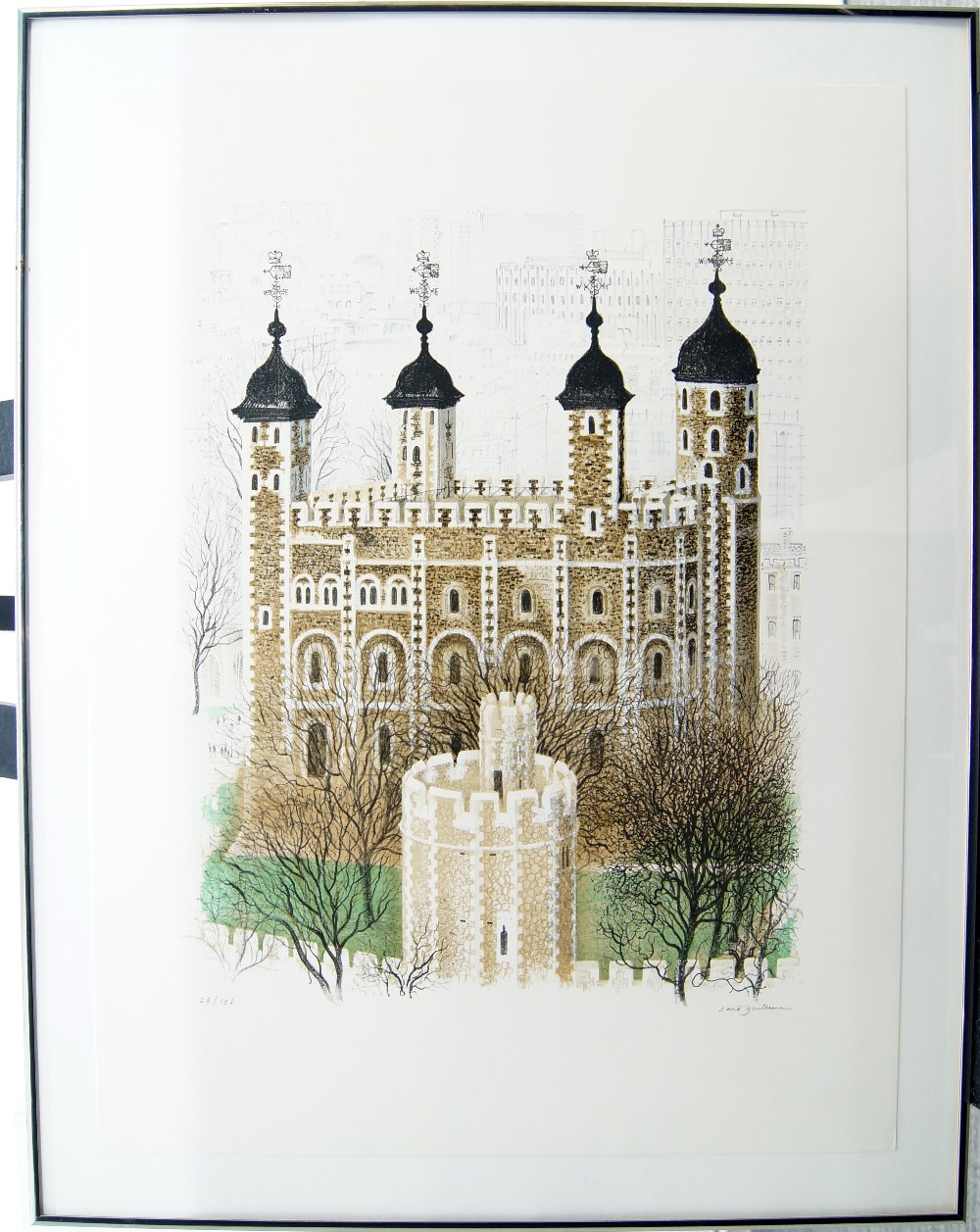 David Gentleman, British b.1930- Blackfriars Bridge; and the Tower of London; lithographs printed in - Image 2 of 4