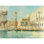 R. Faber, British school, late 20th century- St Mark's, Venice; oil on canvas, signed lower right,