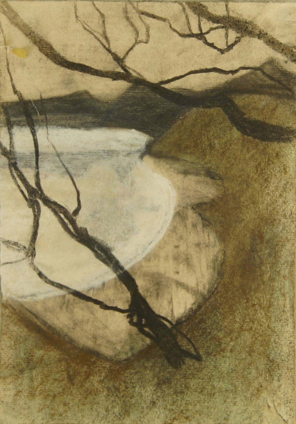 Miriam Solly, British, late-20th/early-21st century- Welsh bay, 1991; charcoal and pastel on