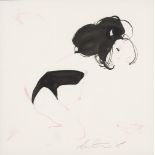 David Downton, British 1959- Fashion illustration, 2005; ink and gouache on paper, signed and