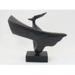 British School, 20th century- Whale; bronze, on metal base, excluding base: 31.6 (height) x 41.5 (