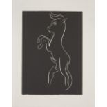 Henri Matisse, French 1869-1954, Jeune taureau, or un meuglement; linocut in black and white on