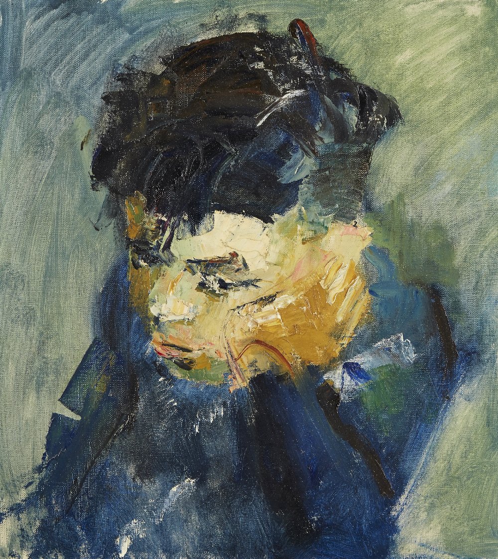 Barbara Robinson, British b.1928- Head of Jean Claude, 1958; oil on canvas, signed and dated on
