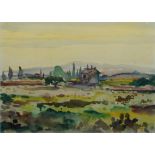 Han Bolte, Dutch 1906-1989- Landscape with a cottage; watercolour on paper, signed 'HAN BOLTE' (