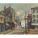 George Hann, British 1900-1979- View of Sacre-Coeur, Paris; oil on canvas, signed lower right '
