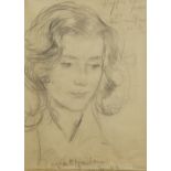 Joseph Oppenheimer, German 1876-1966- Portrait of Lana, age 24; pencil on paper, signed and dated '