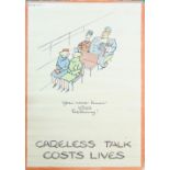 Fougasse, British 1887-1965- Careless Talk Costs Lives, Ministry of War Campaign poster (c.1943);