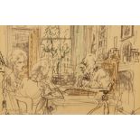 Feliks Topolski RA, Polish 1907-1989- A solicitor's office in Gray's Inn; Procession of the Lord