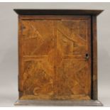 An 18th century spice cupboard (lacking interior). 42 cm wide.