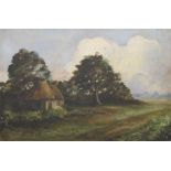 19TH CENTURY SCHOOL, Country Cottage, oil on panel, unframed. 45.5 x 30 cm.