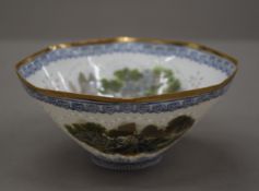 A Chinese egg shell porcelain bowl. 13 cm diameter.