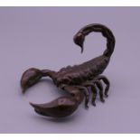 A bronze model of a scorpion. 5.5 cm long.