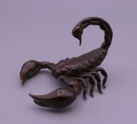 A bronze model of a scorpion. 5.5 cm long.