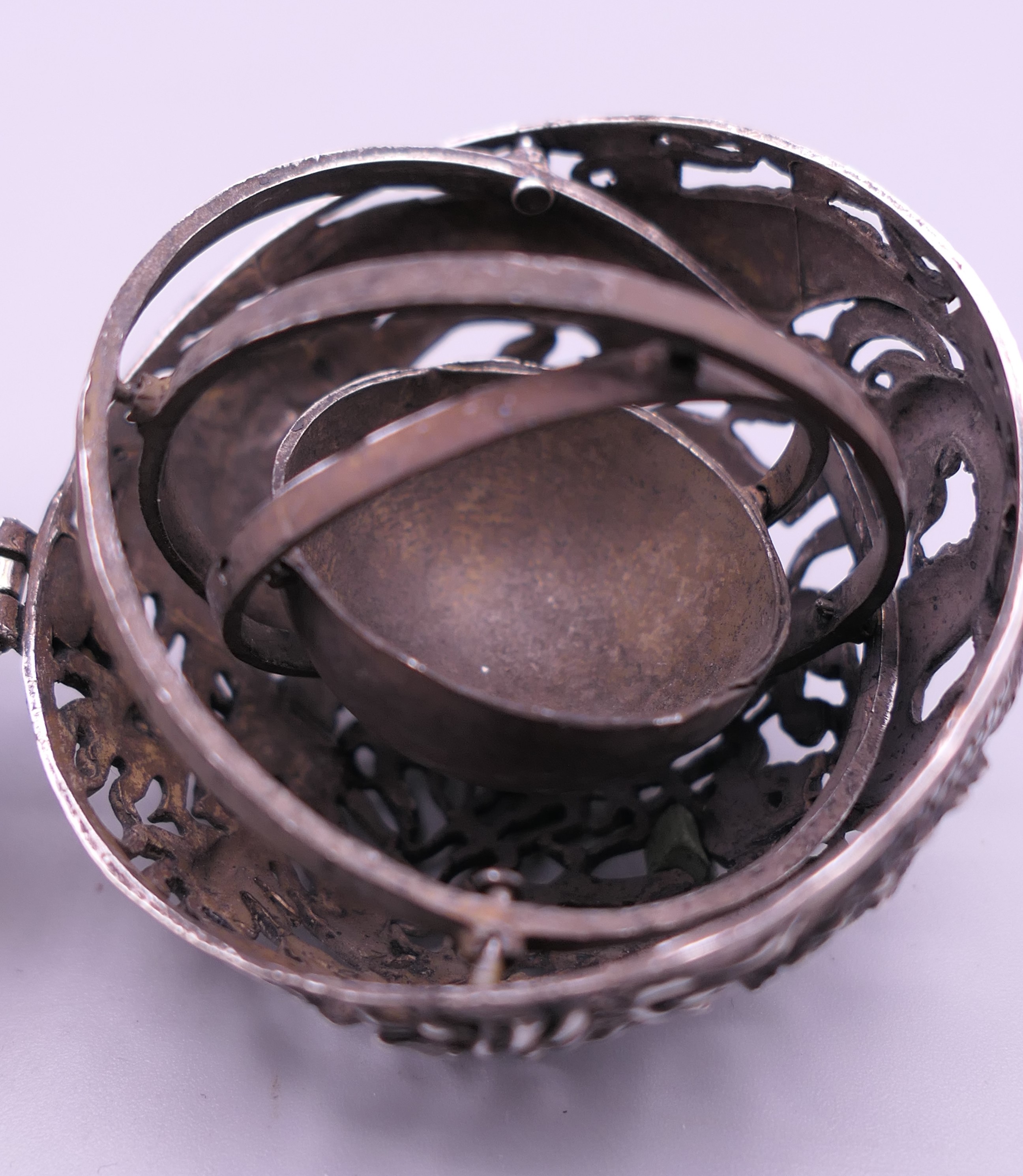 A Chinese ball censer. 5.5 cm high. - Image 4 of 4