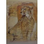 A print of a Cheetah, framed and glazed. 68 x 88.5 cm.
