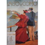 Lago di Como, poster, framed and glazed. 31 x 45 cm.