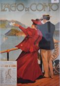 Lago di Como, poster, framed and glazed. 31 x 45 cm.