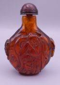 A Chinese snuff bottle. 7 cm high.