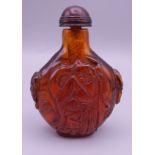 A Chinese snuff bottle. 7 cm high.