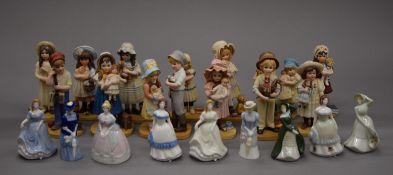 A quantity of Wade My Fair Ladies, Jon Hagora porcelain figures and Tetley Tea Folk, etc.
