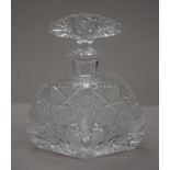 An oversized Art Deco glass scent bottle and stopper. 21 cm high.