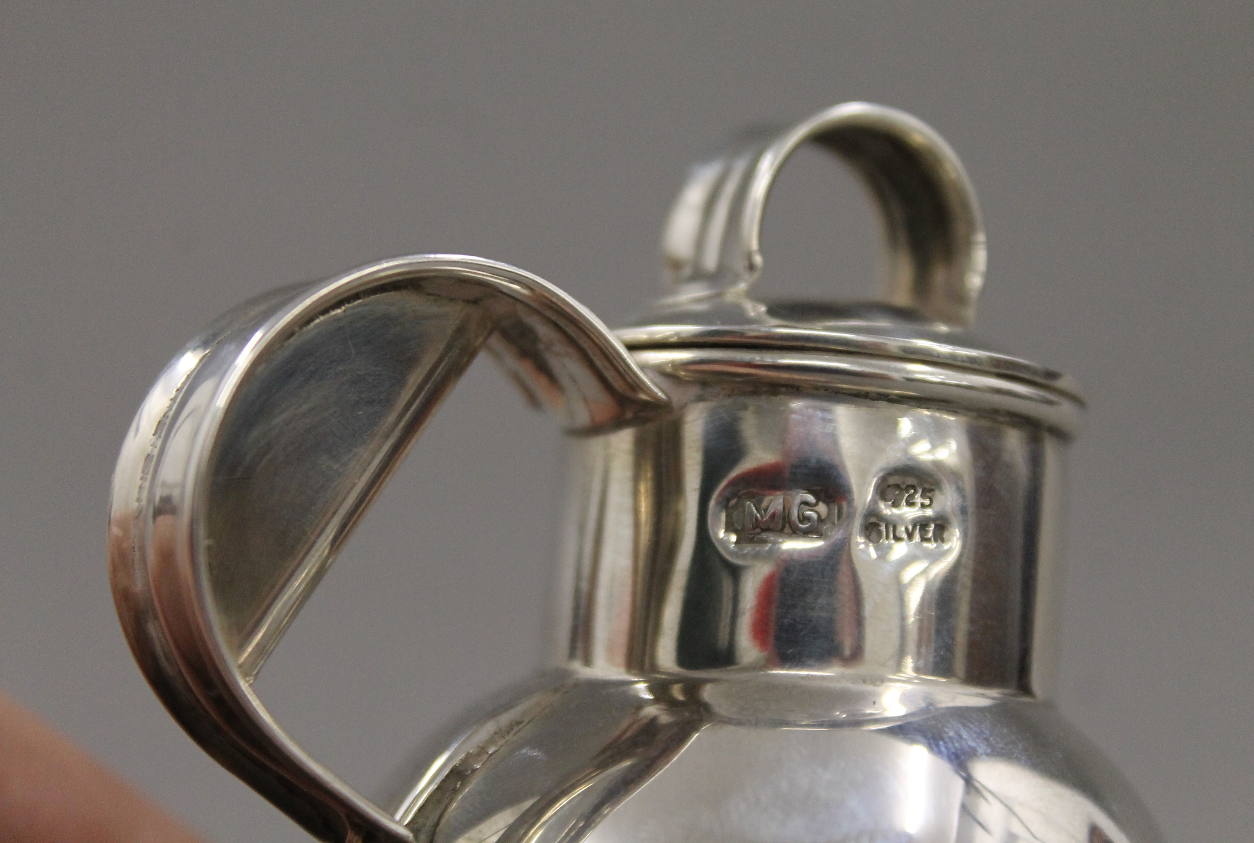 A 925 silver Guernsey milk churn. 9 cm high. 78.2 grammes. - Image 3 of 3