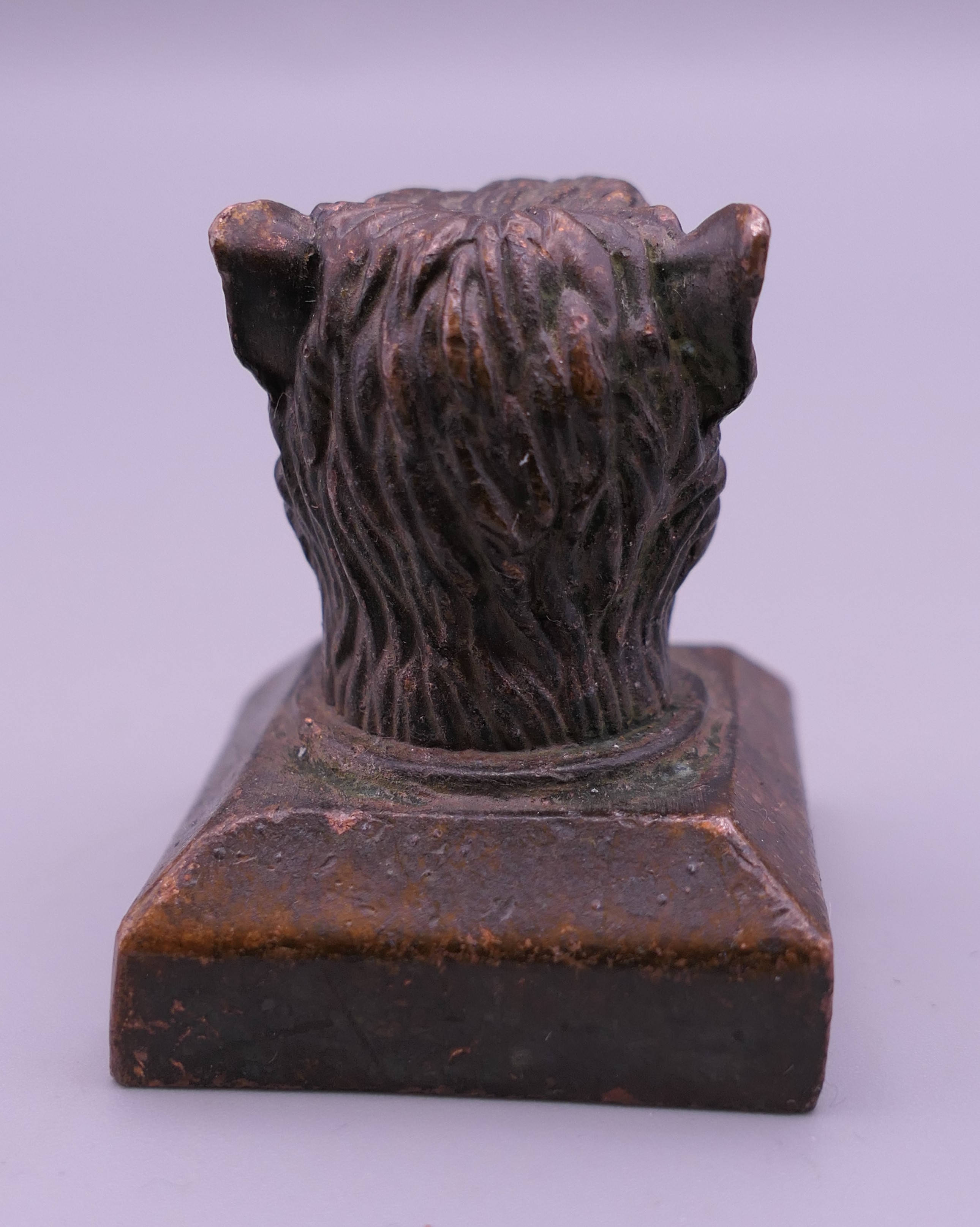 A Chinese bronze monkey seal. 4 cm high. - Image 4 of 5