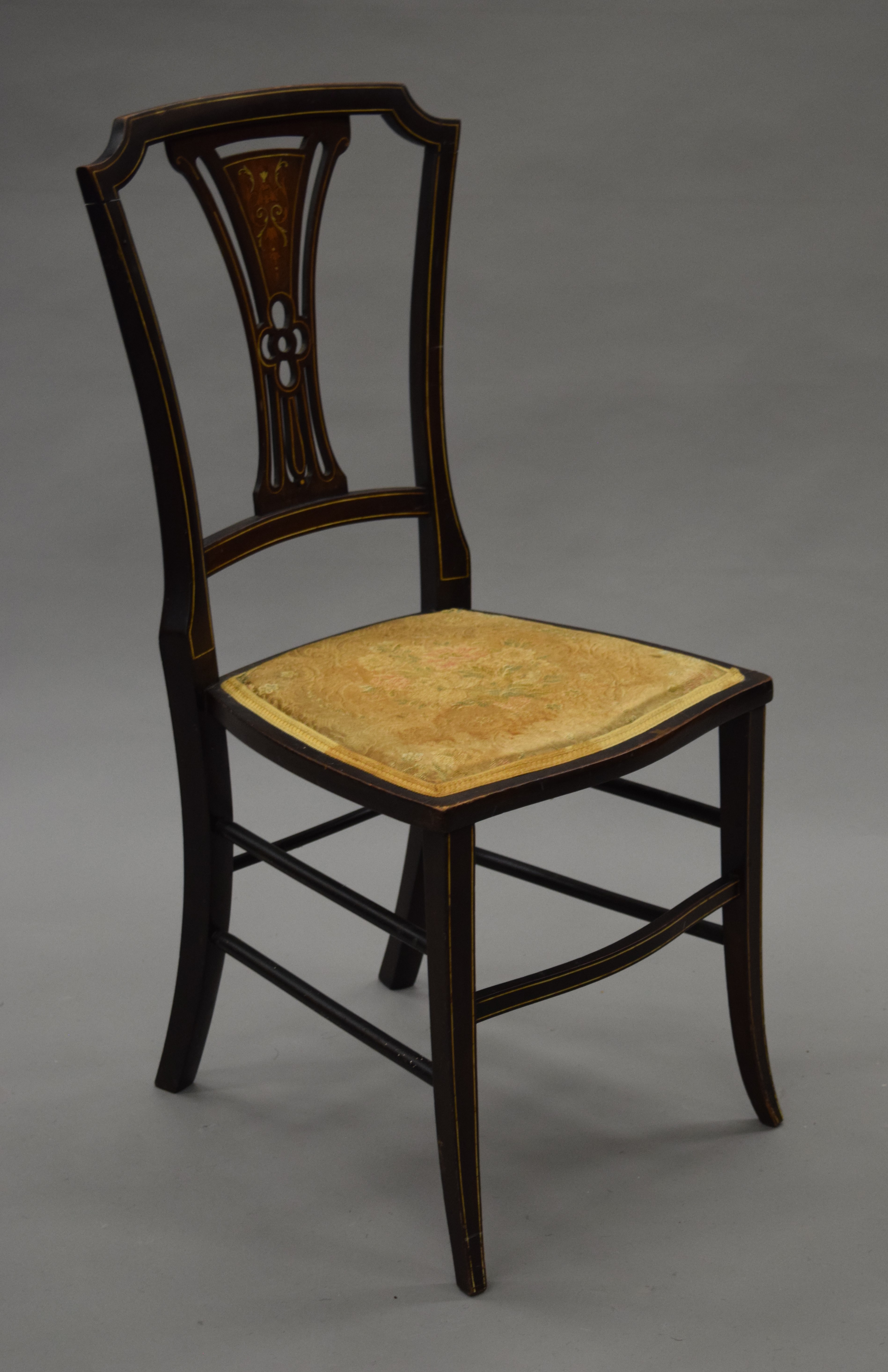 A pair of Victorian inlaid side chairs. - Image 4 of 6