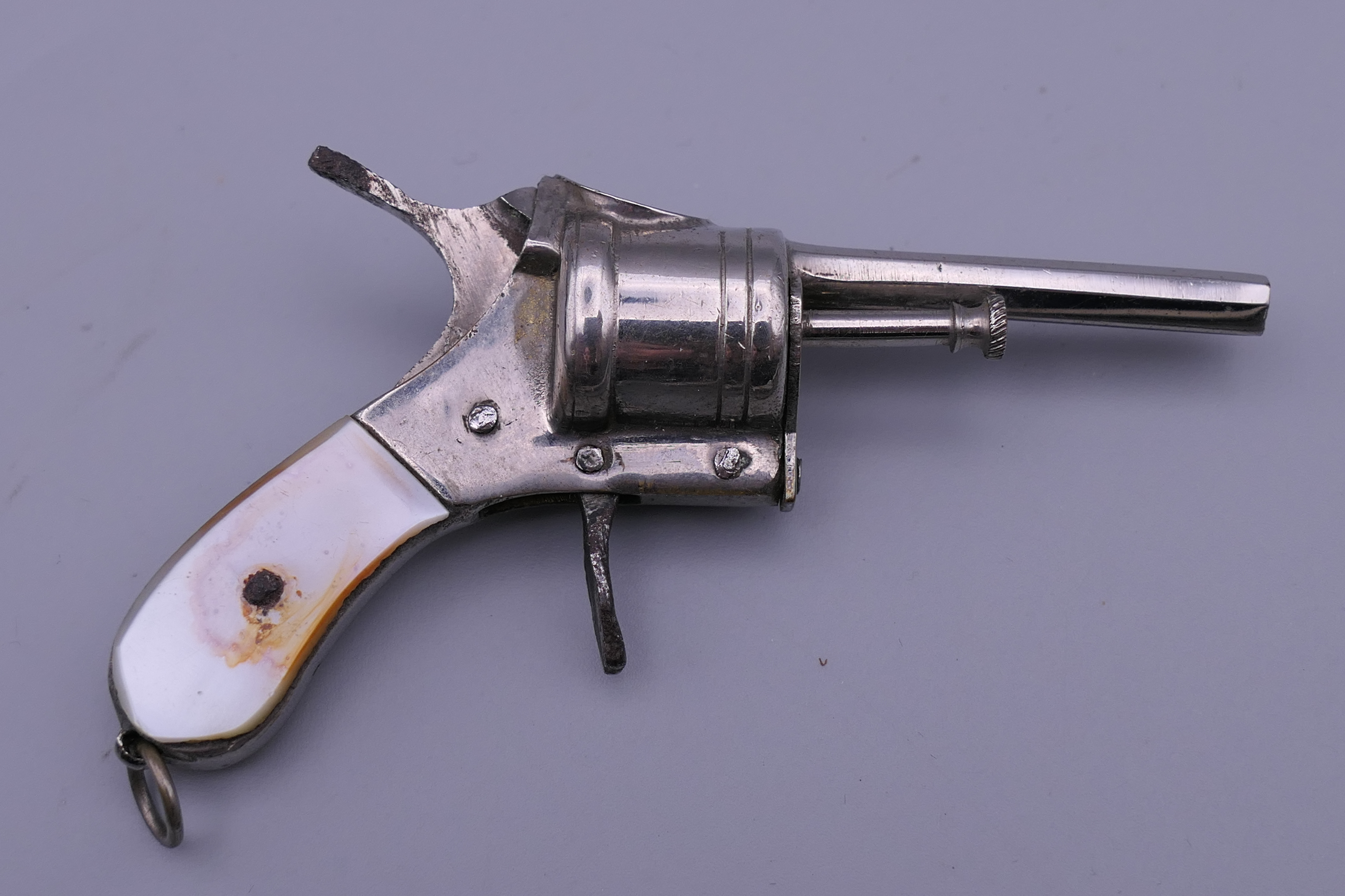 A late 19th century cased cigar cutter and Meerschaum pipe, the cutter formed as a revolver. - Image 4 of 12