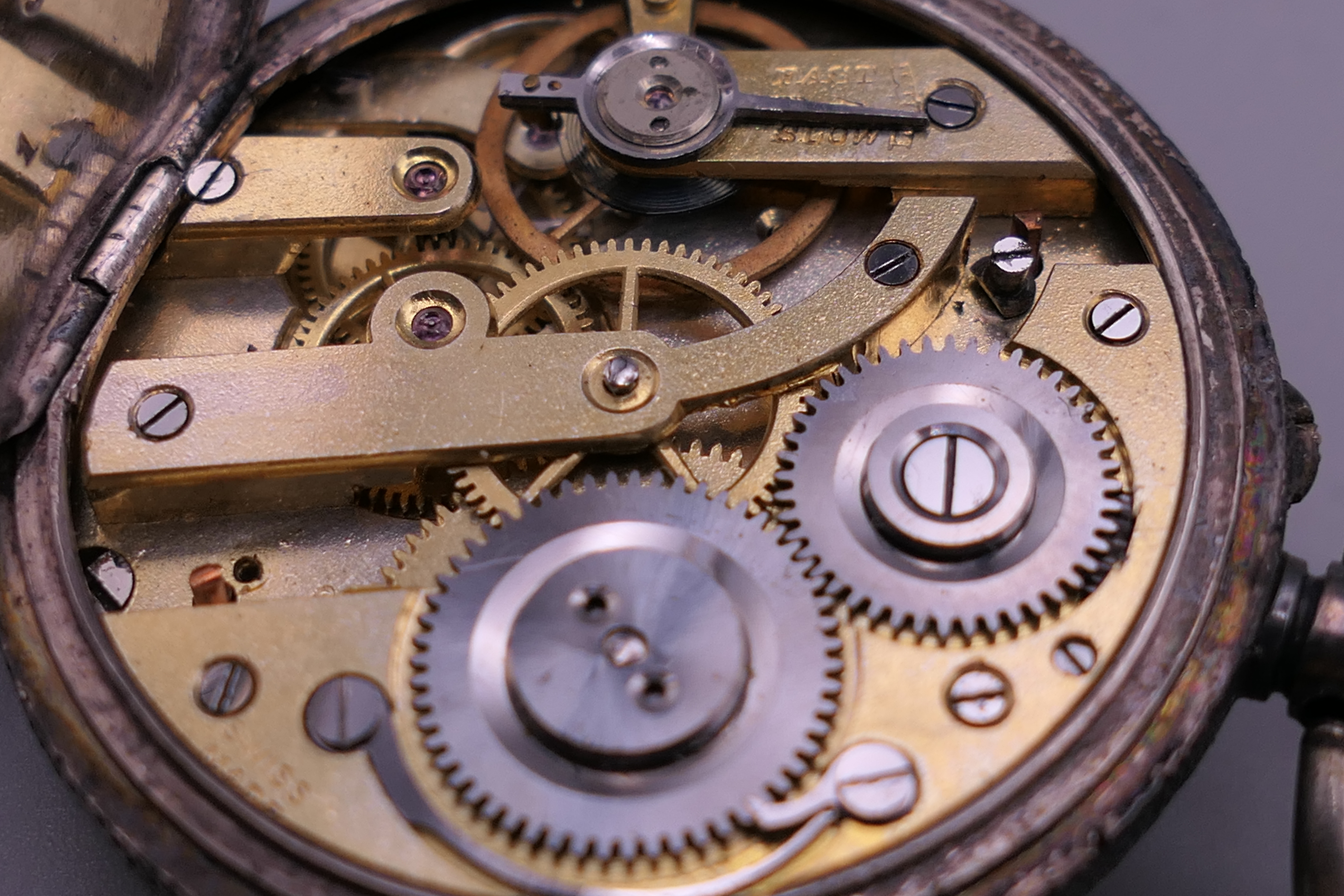 A silver pocket watch, a silver fob watch and a plated pocket watch. - Image 9 of 16