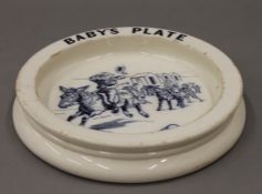 A Carlton Ware baby's plate. 20 cm diameter.